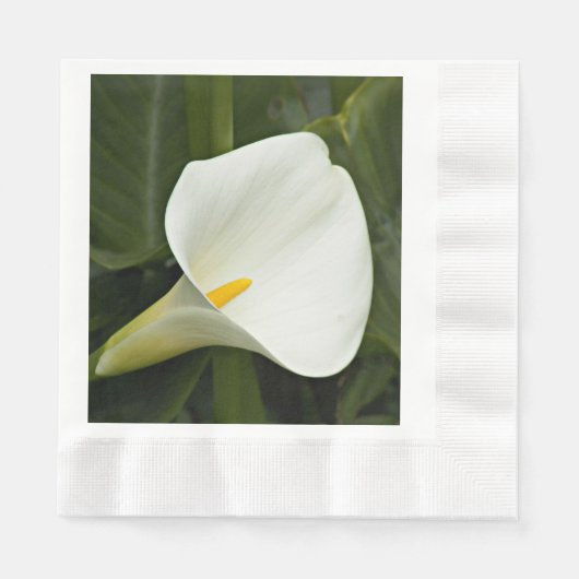 Elegant White Calla Lily Floral Serviette (Vorderseite)