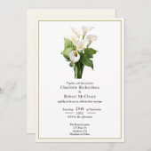Elegant White Calla Lily Wedding Einladung (Vorne/Hinten)