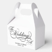 Elegant White Calligraphy Wedding Geschenkschachtel (Vorderseite)