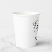 Elegant White Calligraphy Wedding Pappbecher (Rechts)