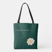 Elegant White Camellia Deep Green Botanical Bloom  Tasche (Rückseite)