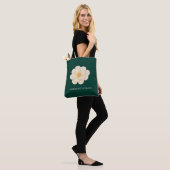Elegant White Camellia Deep Green Botanical Bloom  Tasche (Am Model)