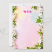 Elegant White Cherry Blossom Floral Birthday Einladung (Rückseite)