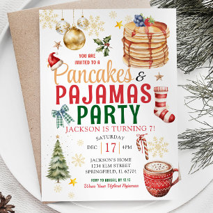 Elegant White Christmas Pancake Pajamas Geburtstag Einladung
