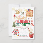 Elegant White Christmas Pancake Pajamas Geburtstag Einladung (Vorderseite)