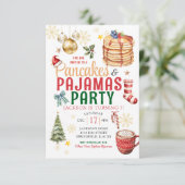 Elegant White Christmas Pancake Pajamas Geburtstag Einladung (Stehend Vorderseite)