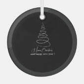 Elegant White Christmas Tree  Ornament Aus Glas (Vorderseite)