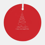 Elegant White Christmas Tree Red Ornament Aus Glas (Rückseite)