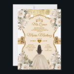Elegant White Cream Floral Prinzessin Quiñceanera Einladung<br><div class="desc">Elegante weiße Creme Blumenprinzessin Quiñceanera Einladung Mis Quince 15 Anos,  16. Geburtstag Schmetterling.</div>