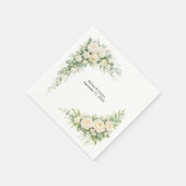 Elegant White Cream Florals Wedding Bridal Shower Serviette (Ecke)