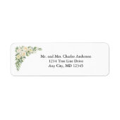 Elegant White Cream Florals Wedding Return Address (Vorne)