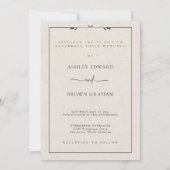 Elegant White Cream Modern Photo Wedding  Einladung (Rückseite)