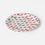 Elegant White Custom Christmas Holly Pappteller (Schrägansicht)