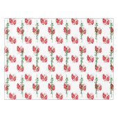 Elegant White Custom Christmas Holly Tischdecke (Vorderseite (Horizontal))