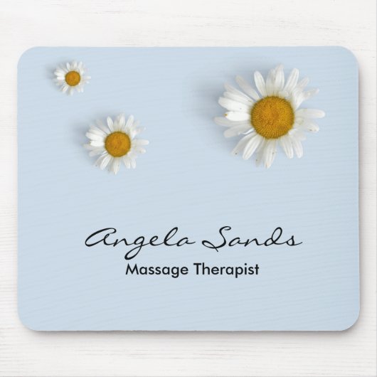 Elegant white daisies blue mousepad (Vorne)