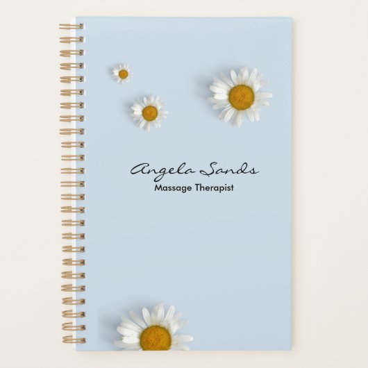 Elegant white daisies blue planer (Vorderseite)