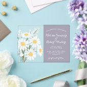 Elegant White Daisies Bouquet Wedding Lavender Acryleinladungen (In Situ (Hochzeit))