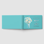 Elegant White Daisies Mason Jar Wedding Foil Aquam Gästebuch (Voll)