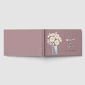Elegant White Daisies Mason Jar Wedding Foil Pink Gästebuch (Voll)