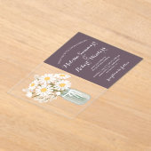 Elegant White Daisies Mason Jar Wedding Lila Acryleinladungen (Ablage )