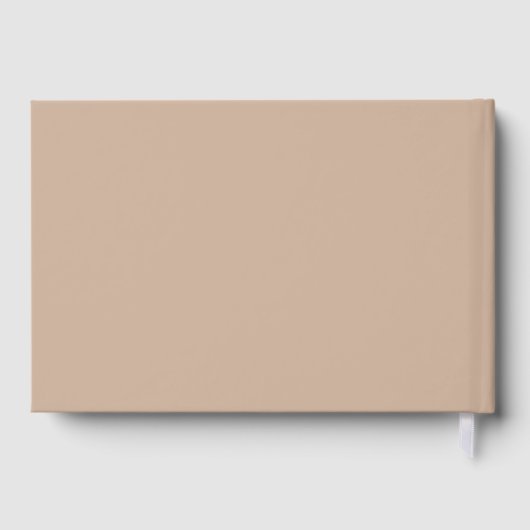 Elegant White Daisies Rustic Wedding Foil Beige Gästebuch (Rückseite)