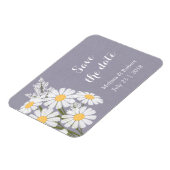 Elegant White Daisies Save the Date Wedding Magnet (Linke Seite)