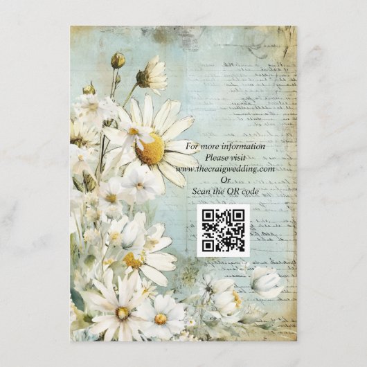 Elegant White Daisy Begleitkarte (Rückseite)