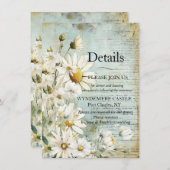 Elegant White Daisy Begleitkarte (Vorne/Hinten)