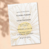 Elegant White Daisy Blume Minimalistische Hochzeit Einladung