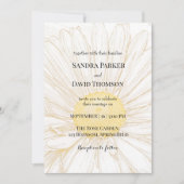 Elegant White Daisy Blume Minimalistische Hochzeit Einladung (Vorderseite)