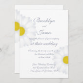 Elegant White Daisy Floral Wedding Einladungen (Vorne/Hinten)