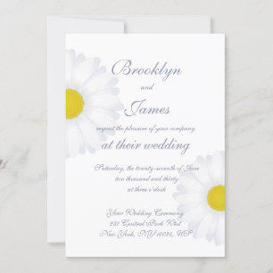 Elegant White Daisy Floral Wedding Einladungen