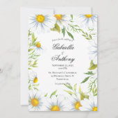 Elegant White Daisy Wedding Einladungen (Vorderseite)
