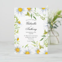 Elegant White Daisy Wedding Einladungen