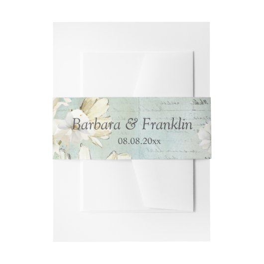 Elegant White Daisy Wedding Einladungsbanderole (Vorderseite Beispiel)