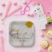 Elegant White Daisy Wedding Pappteller (Party)