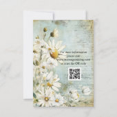 Elegant White Daisy Wedding RSVP Karte (Rückseite)