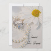 Elegant White Daisy Wedding Save the Date (Vorderseite)