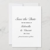 Elegant White Daisy Wedding Save the Date (Rückseite)