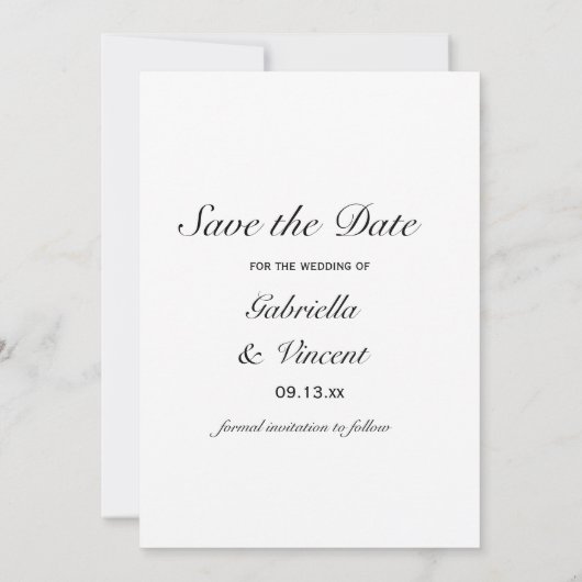 Elegant White Daisy Wedding Save the Date (Rückseite)