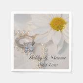 Elegant White Daisy Wedding Serviette (Vorderseite)
