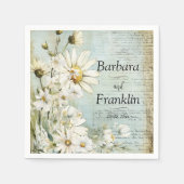 Elegant White Daisy Wedding Serviette (Vorderseite)