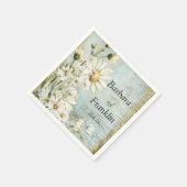 Elegant White Daisy Wedding Serviette (Ecke)