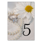 Elegant White Daisy Wedding Table Numbers Tischnummer (Vorderseite)
