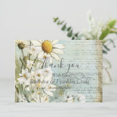 Elegant White Daisy Wedding Vielen Dank Dankeskarte (Stehend Vorderseite)