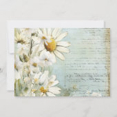 Elegant White Daisy Wedding Vielen Dank Dankeskarte (Rückseite)