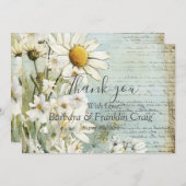 Elegant White Daisy Wedding Vielen Dank Dankeskarte (Vorne/Hinten)