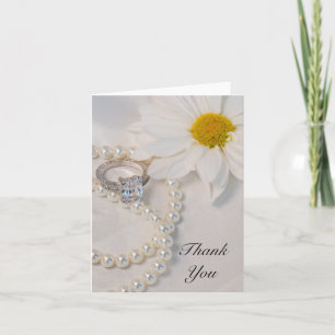 Elegant White Daisy Wedding Vielen Dank Dankeskarte