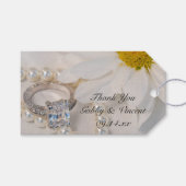 Elegant White Daisy Wedding Vielen Dank für Ihre L Geschenkanhänger (Vorderseite (Horizontal))