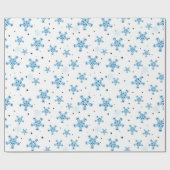 Elegant White & Dark Blue Snowflake Wrapping Paper Geschenkpapier (Flach)